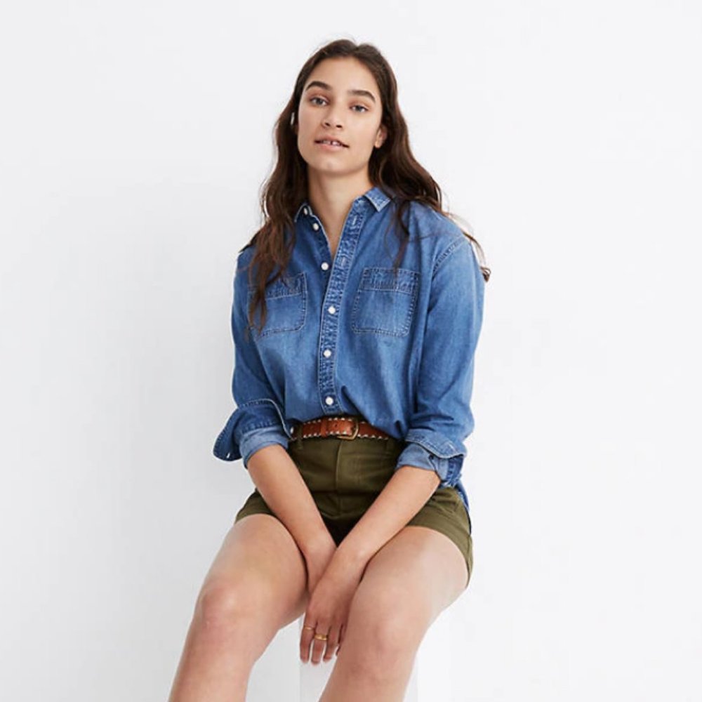 MADEWELL Chambray Denim Oversized Shirt